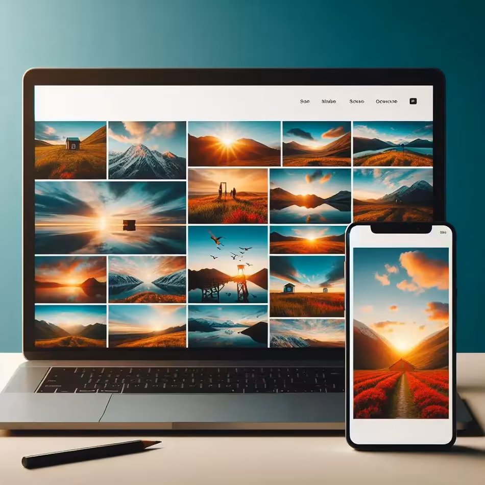 Muestra de diseño web para fotógrafos